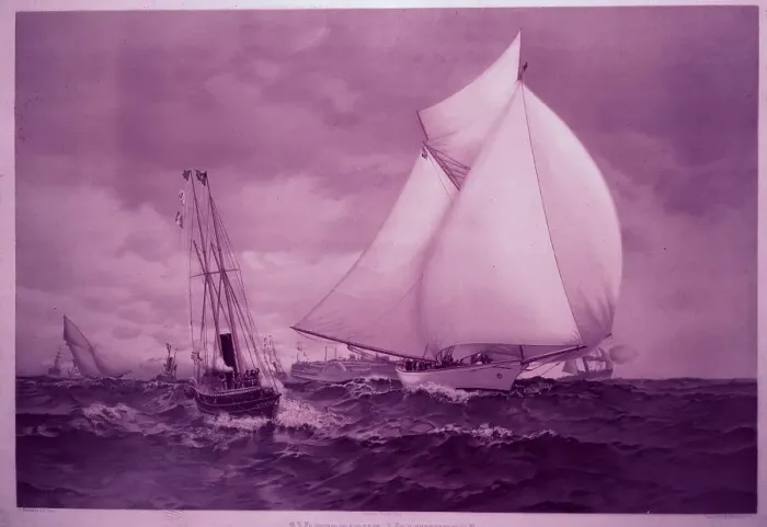 Framed Print : Painting of Yachting Race Framed Print : Painting of Yachting Race