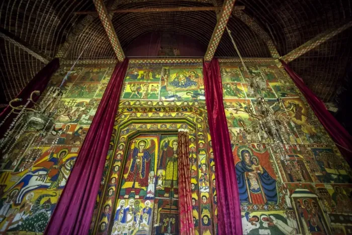 Framed Print : Paintings in orthodox church of Ura Kidane Mehret Framed Print : Paintings in orthodox church of Ura Kidane Mehret