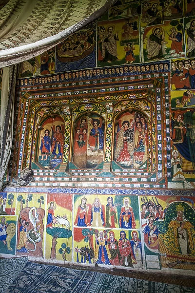 Paintings in orthodox church of Ura Kidane Mehret