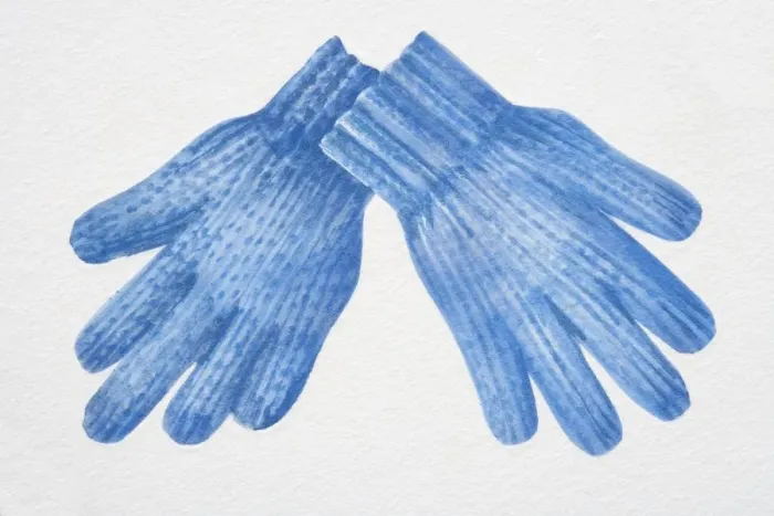 Framed Print : Pair of blue gloves Framed Print : Pair of blue gloves