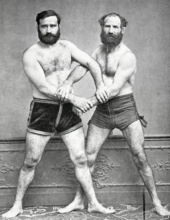 Framed Print : Pair of French Wrestlers Framed Print : Pair of French Wrestlers