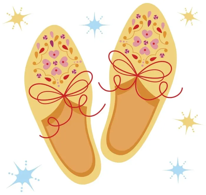 Framed Print : Pair of yellow shoes decorated with pink floral pattern Framed Print : Pair of yellow shoes decorated with pink floral pattern