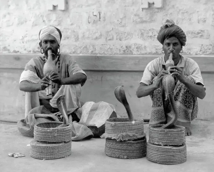 Framed Print : Pakistani Snake Charmers on Street Framed Print : Pakistani Snake Charmers on Street