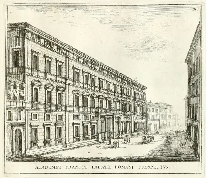 Framed Print : Palace of the Academy of France, in the street Corso, historical Rome, Italy, digital reproduction of an original 17th century painting, original date not known Framed Print : Palace of the Academy of France, in the street Corso, historical Rome, Italy, digital reproduction of an original 17th century painting, original date not known