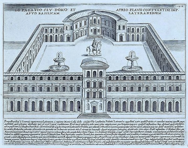 The Palace of Constantine. The palace of the Laterani family came into the hands of Constantine, through his woman Fausta. Constantine gave it to the Church in the time of Miltiades, c