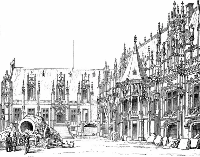 Framed Print : The Palace of Justice in Rouen, 1887, Normandy, France, Historic, digitally restored reproduction of an original 19th-century original Framed Print : The Palace of Justice in Rouen, 1887, Normandy, France, Historic, digitally restored reproduction of an original 19th-century original