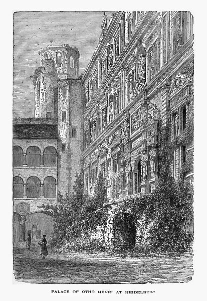 Palace of Otho Henri, Otto-Henry, at Heidelberg, Germany Circa 1887