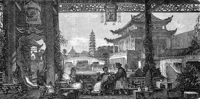 Framed Print : Palace of a Rich Chinese in Peking, China, in 1880, Historic, digital reproduction of an original 19th century painting Framed Print : Palace of a Rich Chinese in Peking, China, in 1880, Historic, digital reproduction of an original 19th century painting