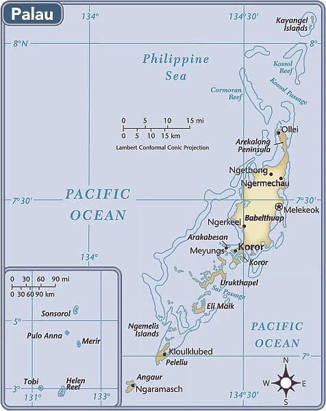 Palau country map