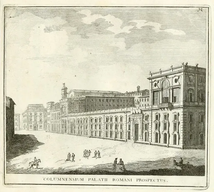 Framed Print : Palazzo Colonna is a noble palace in Piazza SS. Apostoli in Rome. It has been owned by the Colonna family for 23 generations, historical Rome, Italy, digital reproduction of an original 17th century painting, original date unknown Framed Print : Palazzo Colonna is a noble palace in Piazza SS. Apostoli in Rome. It has been owned by the Colonna family for 23 generations, historical Rome, Italy, digital reproduction of an original 17th century painting, original date unknown