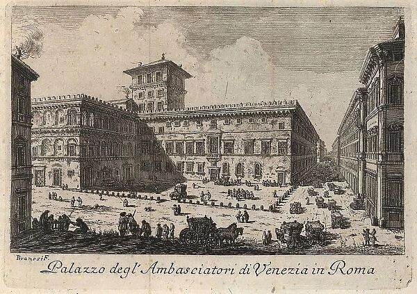 Palazzo degl Ambasciatori di Venezia in Rome, Italy, 1767, Rome, digital reproduction of an 18th century original, original date unknown