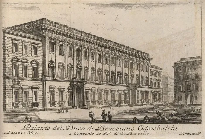 Framed Print : Palazzo del Duca di Bracciano Odeschalchi, 1767, Rome, Italy, digital reproduction of an 18th century original, original date unknown