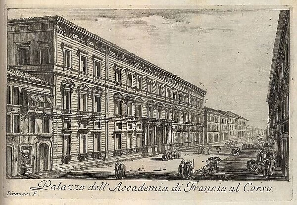 Palazzo dell Accademia di Francia al Corso, 1767, Rome, Italy, digital reproduction of an 18th century original, original date unknown