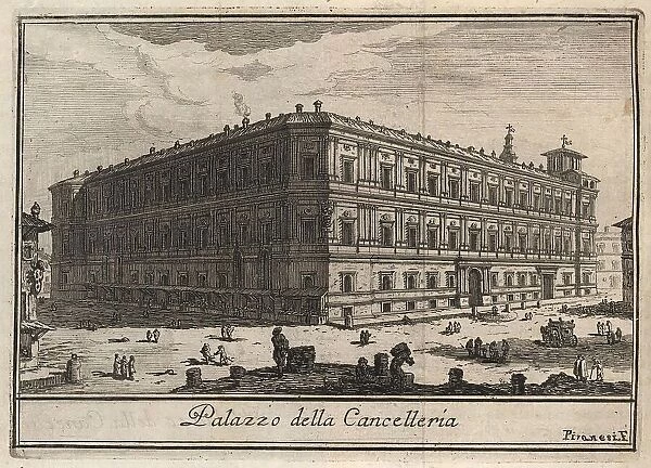 Palazzo della Cancelleria, 1767, Rome, Italy, digital reproduction of an 18th century original, original date unknown