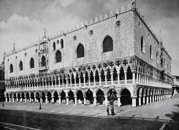 Framed Print : Palazzo Ducale, Doge's Palace in Venice, 1890, Italy, Historic, digitally restored reproduction of an original 19th-century painting