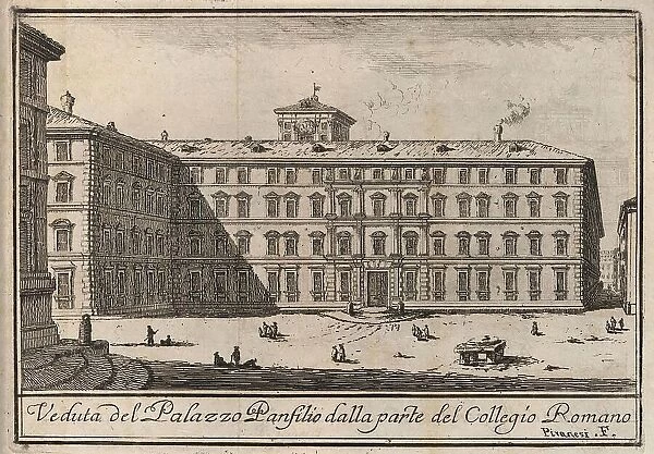 Palazzo Panfilio dalla parte of the Collegio Romano, 1767, Rome, Italy, digital reproduction of an 18th century original, original date unknown