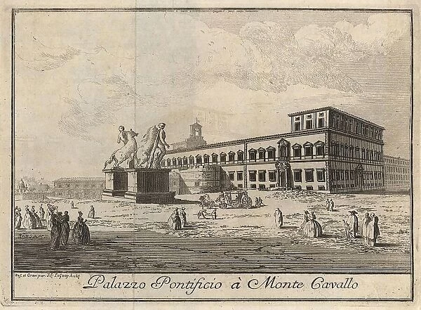 Palazzo Pontificio a Monte Cavallo, 1767, Rome, Italy, digital reproduction of an 18th century original, original date unknown