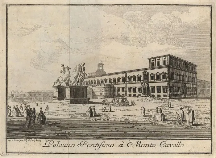 Framed Print : Palazzo Pontificio a Monte Cavallo, 1767, Rome, Italy, digital reproduction of an 18th century original, original date unknown Framed Print : Palazzo Pontificio a Monte Cavallo, 1767, Rome, Italy, digital reproduction of an 18th century original, original date unknown