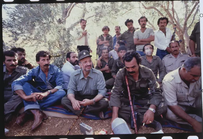 Framed Print : Palestinian Guerilla Chief Yasser Arafat with Followers Framed Print : Palestinian Guerilla Chief Yasser Arafat with Followers