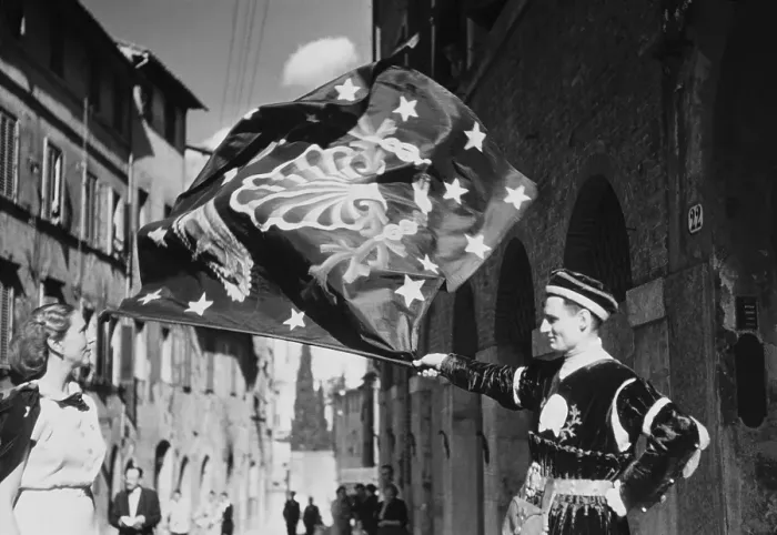 Framed Print : Palio Flag Waving Framed Print : Palio Flag Waving