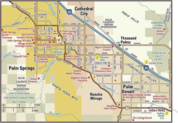 Palm Springs area map