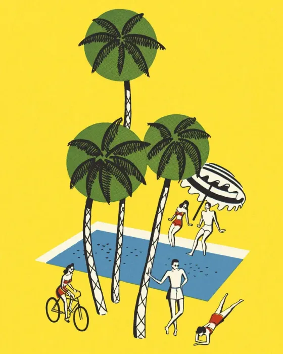 Framed Print : Palm Trees and a Swimming Pool Framed Print : Palm Trees and a Swimming Pool