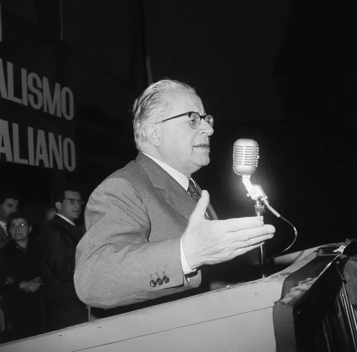 Framed Print : Palmiro Togliatti Making Speech