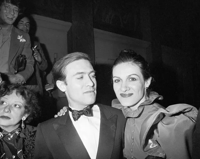 Framed Print : Paloma Picasso Smiling with Her Husband