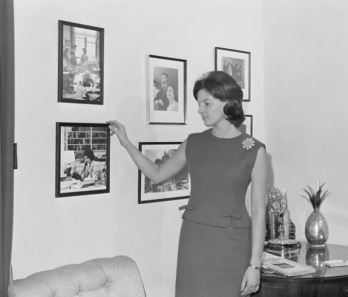 Framed Print : Pamela Turnure Observing Wall Portraits Framed Print : Pamela Turnure Observing Wall Portraits