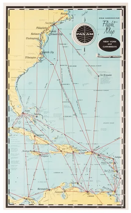 Framed Print : Pan Am Flight Map Poster Framed Print : Pan Am Flight Map Poster