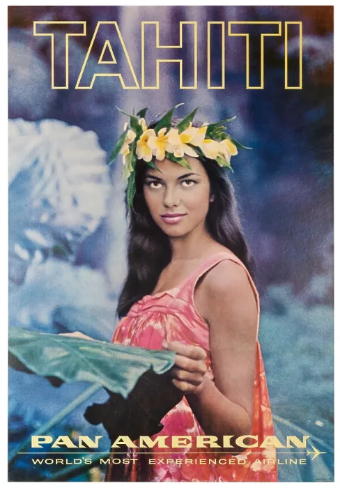 Framed Print : Pan Am Tahitian Girl Poster Framed Print : Pan Am Tahitian Girl Poster