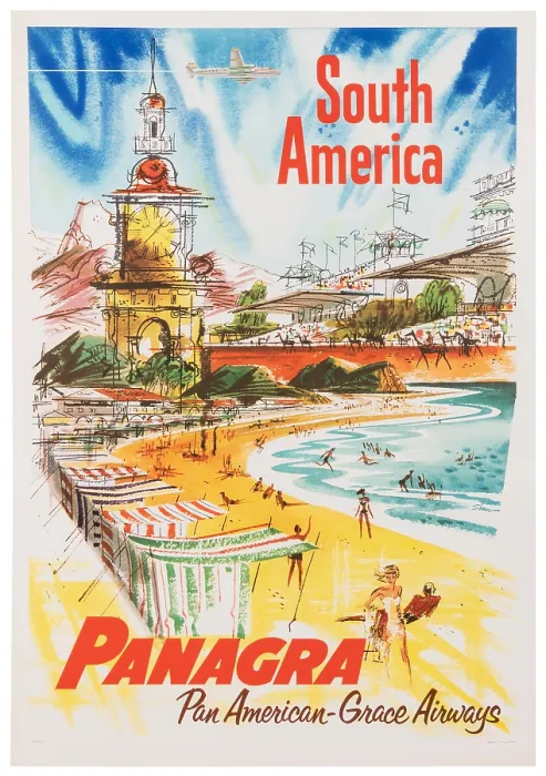 Framed Print : Panagra South America Poster Framed Print : Panagra South America Poster