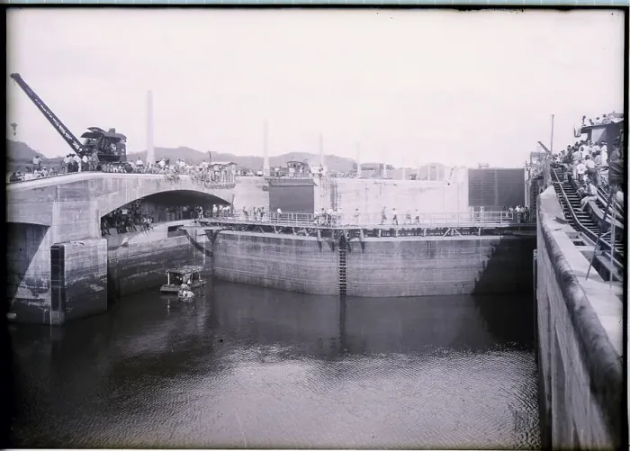 Framed Print : Panama Canal Showing Gates Closed Framed Print : Panama Canal Showing Gates Closed