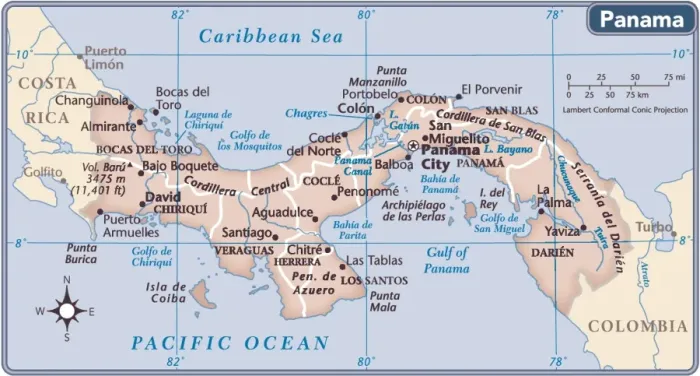 Framed Print : Panama country map Framed Print : Panama country map