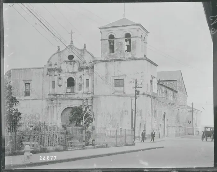 Framed Print : Panamanian Church Towering Over Pedestrians Framed Print : Panamanian Church Towering Over Pedestrians
