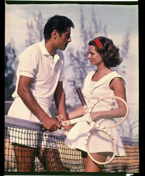 Framed Print : Pancho and Madelyn Gonzalez Pausing on Court Framed Print : Pancho and Madelyn Gonzalez Pausing on Court