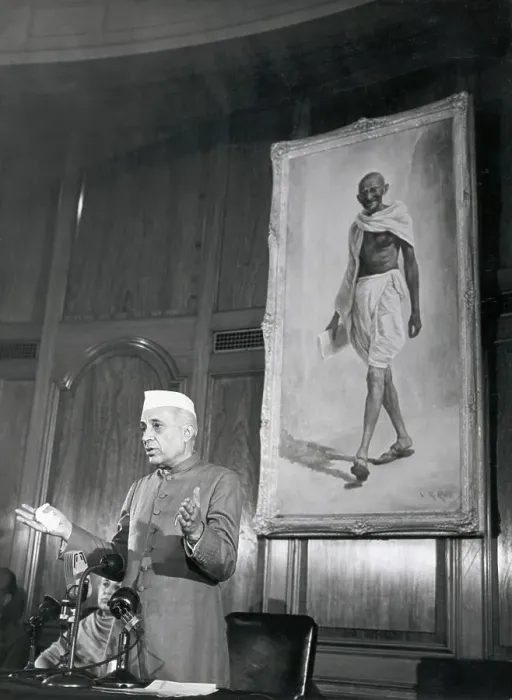 Framed Print : Pandit Nehru Giving Press Conference Framed Print : Pandit Nehru Giving Press Conference