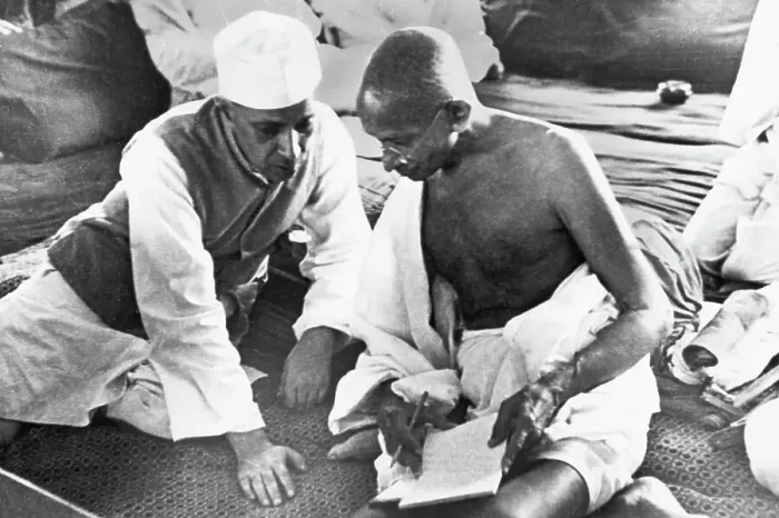 Framed Print : Pandit Nehru, Mahatma Gandhi Framed Print : Pandit Nehru, Mahatma Gandhi