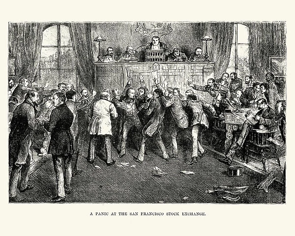 Panic at the San Francisco Stock Exchange, 19th Century