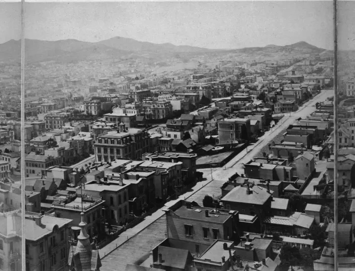 Framed Print : Panorama 10 of San Francisco from California Street Hill Framed Print : Panorama 10 of San Francisco from California Street Hill