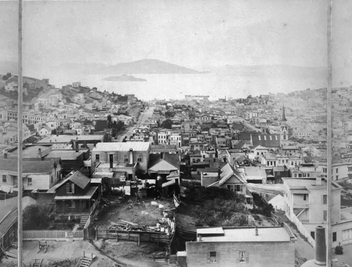Framed Print : Panorama 3 of San Francisco from California Street Hill Framed Print : Panorama 3 of San Francisco from California Street Hill