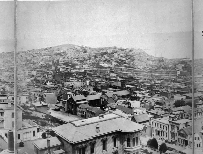 Framed Print : Panorama 4 of San Francisco from California Street Hill Framed Print : Panorama 4 of San Francisco from California Street Hill
