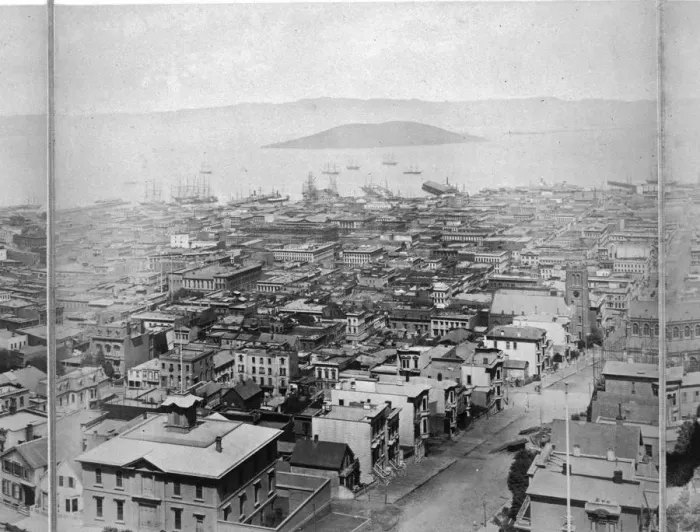 Framed Print : Panorama 5 of San Francisco from California Street Hill