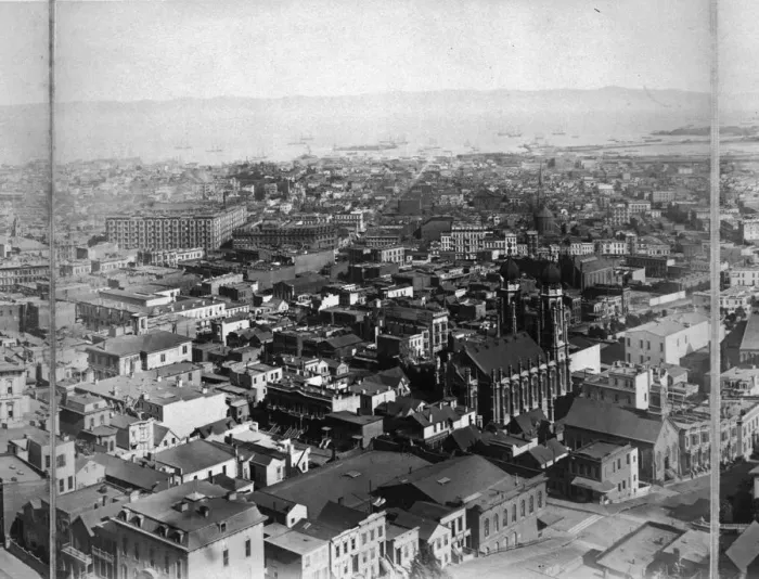 Framed Print : Panorama 7 of San Francisco from California Street Hill Framed Print : Panorama 7 of San Francisco from California Street Hill