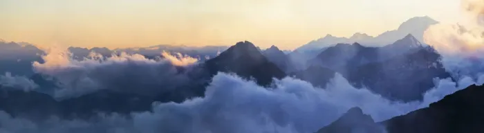 Framed Print : Panorama of the Alps at sunset in the fog, from Mantova Hut, Monte Rosa, Alps, Valle dAosta, Italy Framed Print : Panorama of the Alps at sunset in the fog, from Mantova Hut, Monte Rosa, Alps, Valle dAosta, Italy