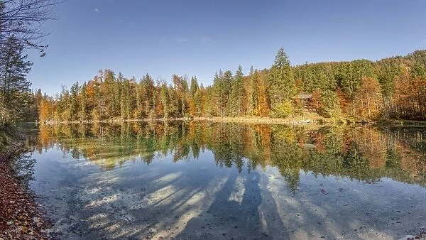 Panorama, autumn mood, Kleiner Oedsee lake, Gruenau im Almtal, Upper Austria, Austria