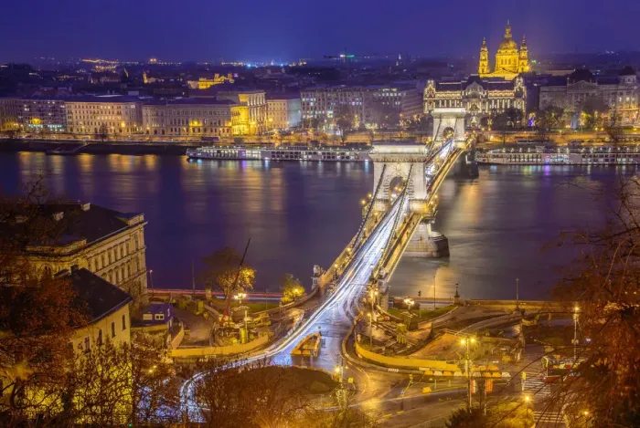 Framed Print : Panorama of Budapest, Hungary, with the Chain Bridge and the Parliament Framed Print : Panorama of Budapest, Hungary, with the Chain Bridge and the Parliament
