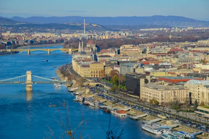 Framed Print : Panorama of Budapest, Hungary, with the Chain Bridge and the Parliament Framed Print : Panorama of Budapest, Hungary, with the Chain Bridge and the Parliament