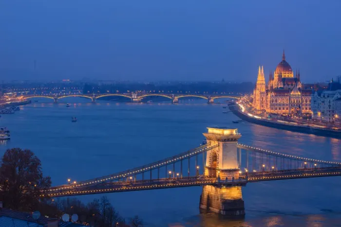 Framed Print : Panorama of Budapest, Hungary, with the Chain Bridge and the Parliament Framed Print : Panorama of Budapest, Hungary, with the Chain Bridge and the Parliament