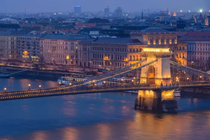 Framed Print : Panorama of Budapest, Hungary, with the Chain Bridge and the Parliament Framed Print : Panorama of Budapest, Hungary, with the Chain Bridge and the Parliament
